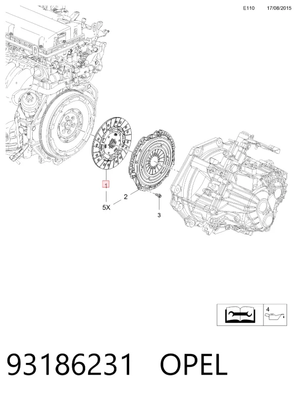 Диск зчеплення 93186231 Opel