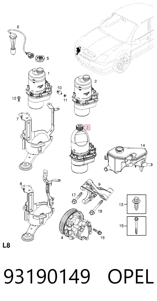 Насос ГУР 93190149 Opel