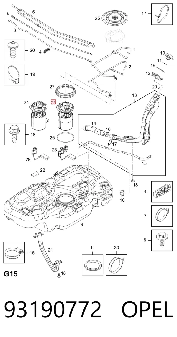 Бензонасос 93190772 Opel