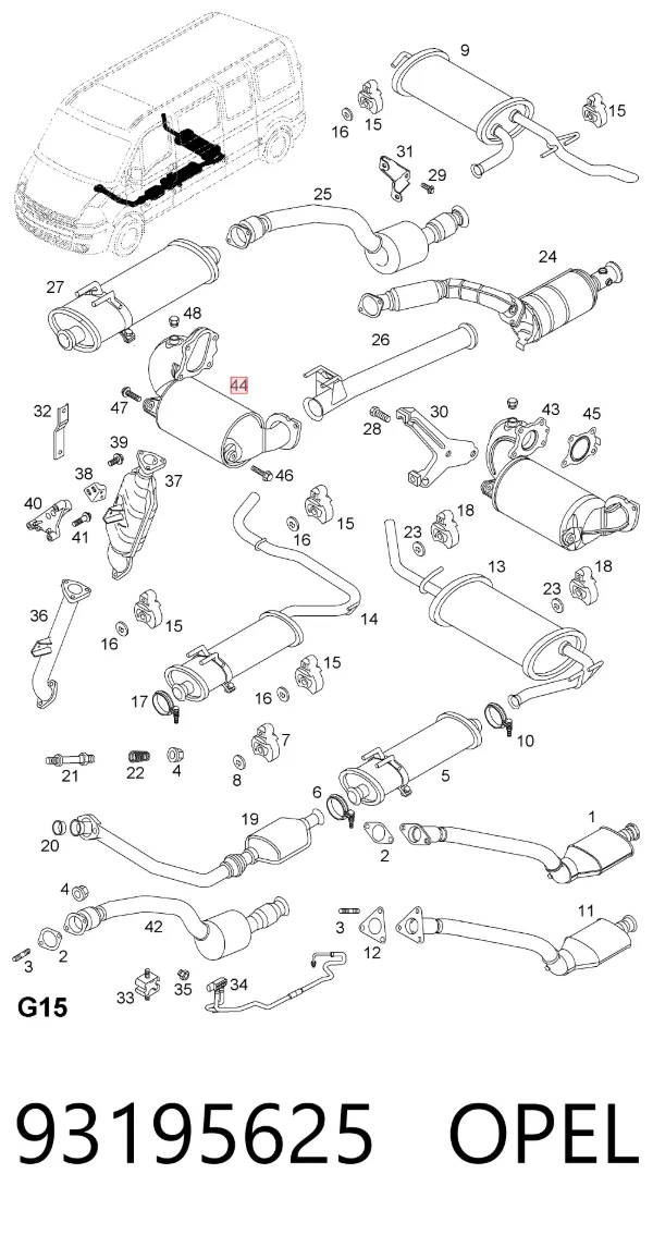 Каталізатор 93195625 Opel