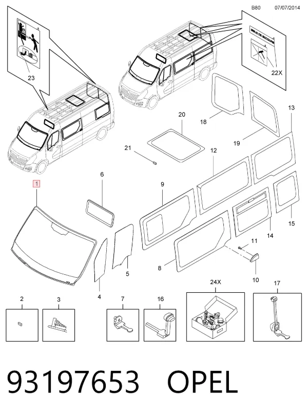 Лобове скло 95529169 Peugeot/Citroen