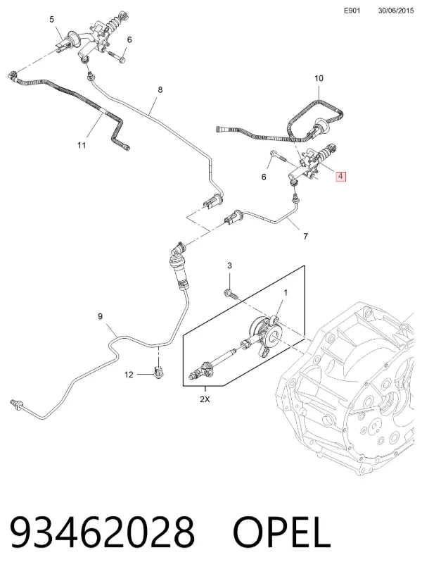 Головний циліндр зчеплення 93462028 Opel