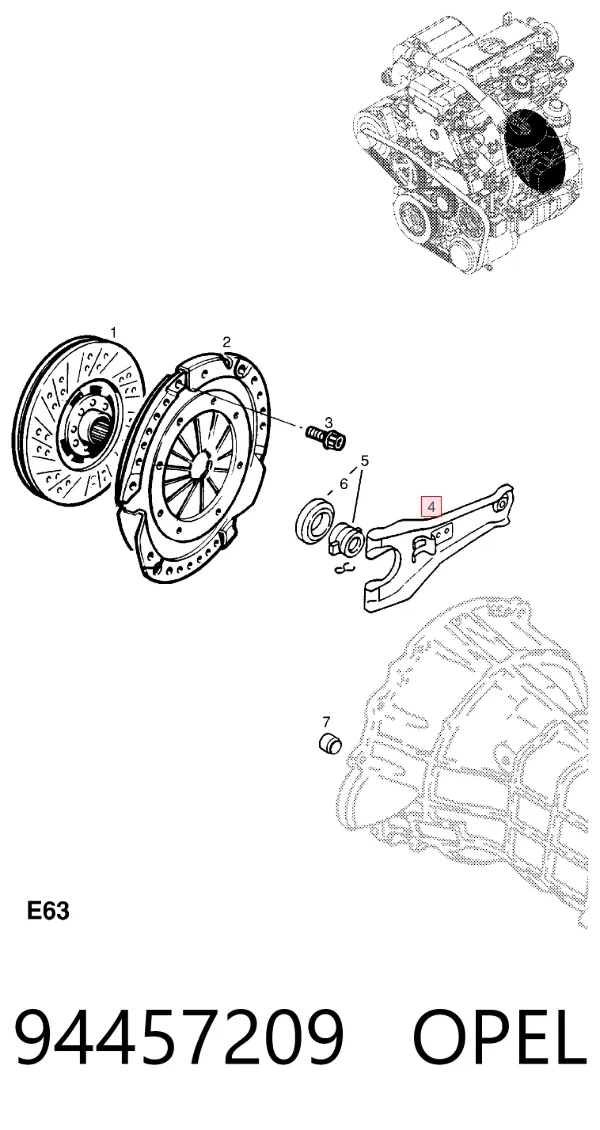 Вилка зчеплення 94457209 Opel