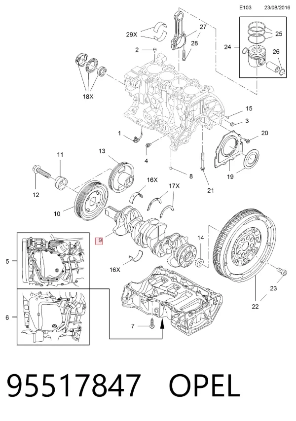 Колінвал 95517847 Opel