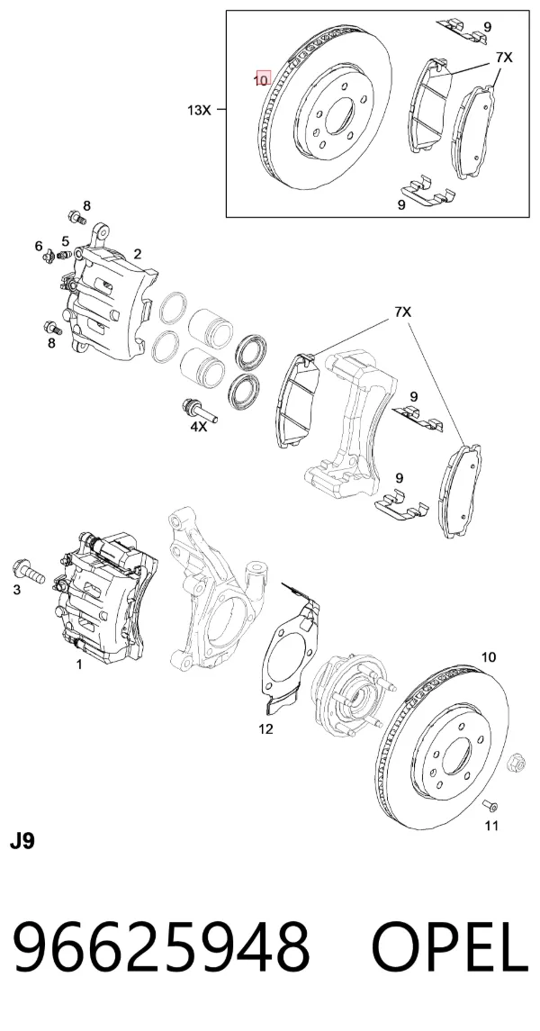 Гальмівні диски передні 96625948 Opel