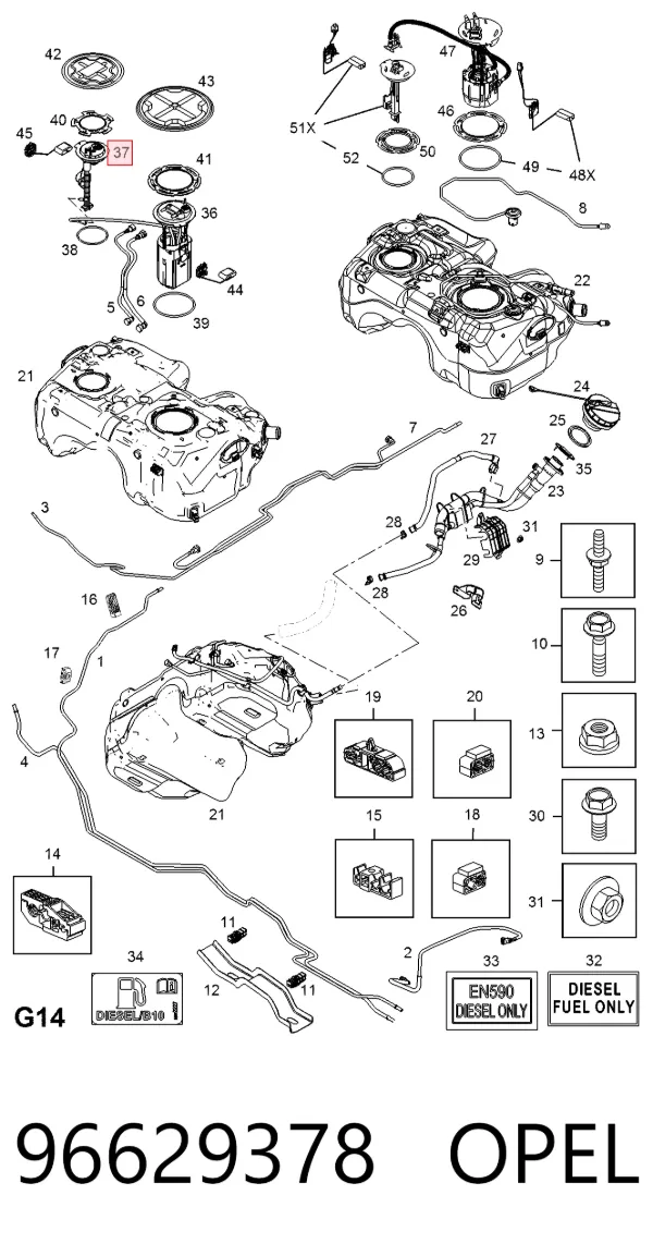Бензонасос 96629378 Opel