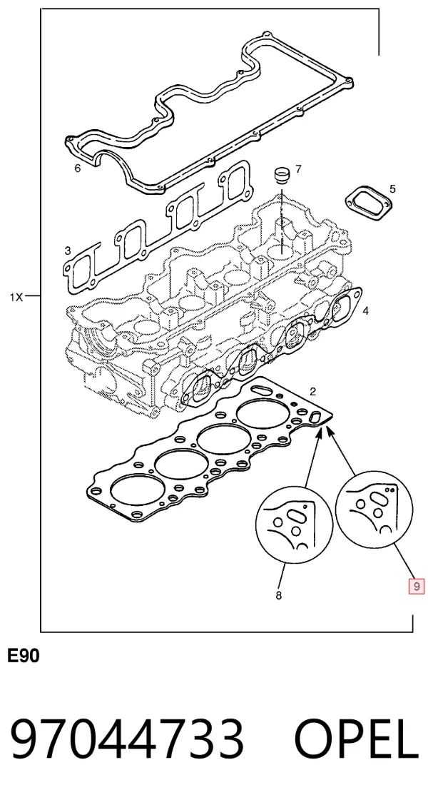 Прокладка ГБЦ 97044733 Opel