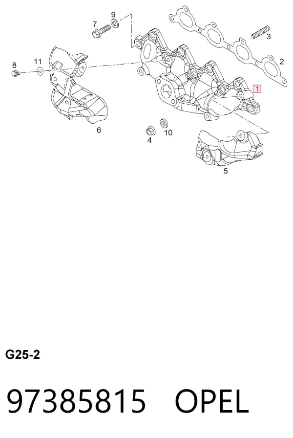 Випускний колектор 97385815 Opel