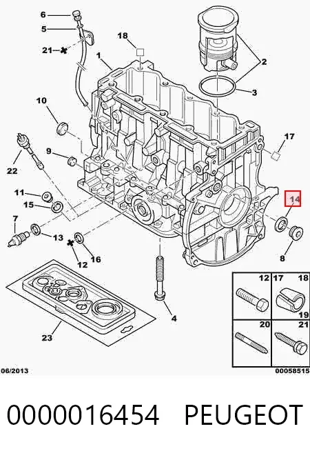 Прокладка пробки піддону двигуна 0000016454 Peugeot/Citroen