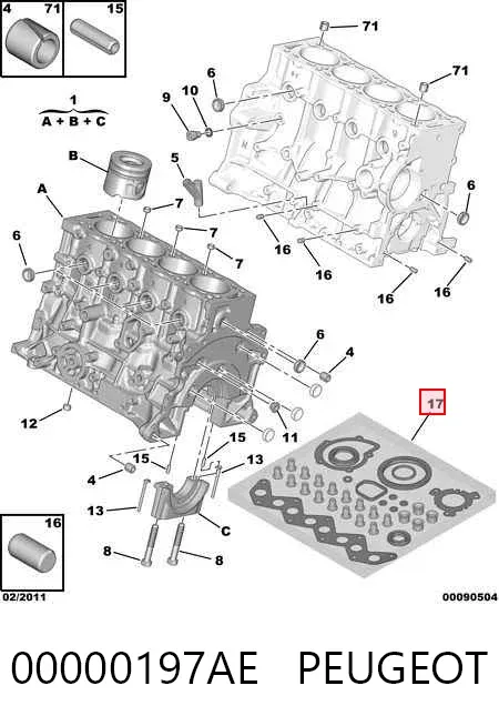 Комплект прокладок Peugeot 308 I