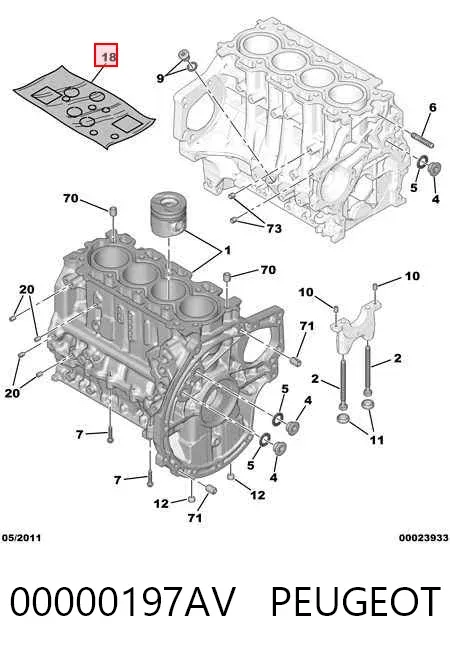 Комплект прокладок Citroen C1 I