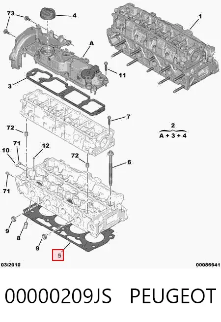 Прокладка ГБЦ 00000209JS Peugeot/Citroen