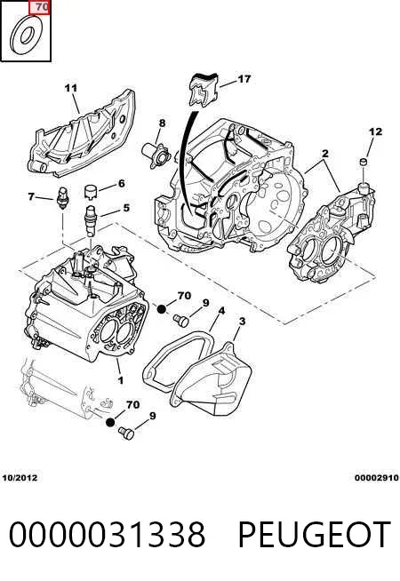 Прокладка пробки піддону двигуна 0000031338 Peugeot/Citroen