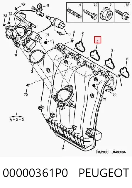 Впускний колектор 00000361P0 Peugeot/Citroen