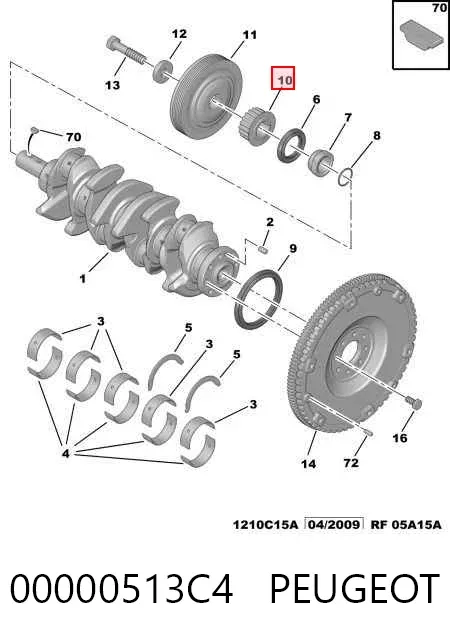 Зірка-шестерня приводу коленвалу двигуна 00000513C4 Peugeot/Citroen