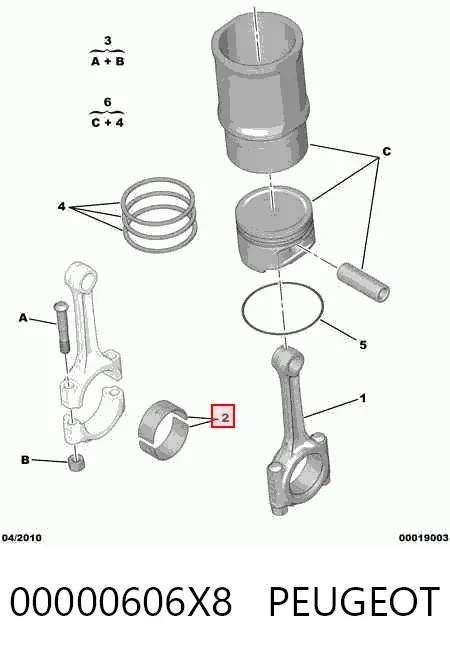 Вкладиші шатунні 00000606X8 Peugeot/Citroen