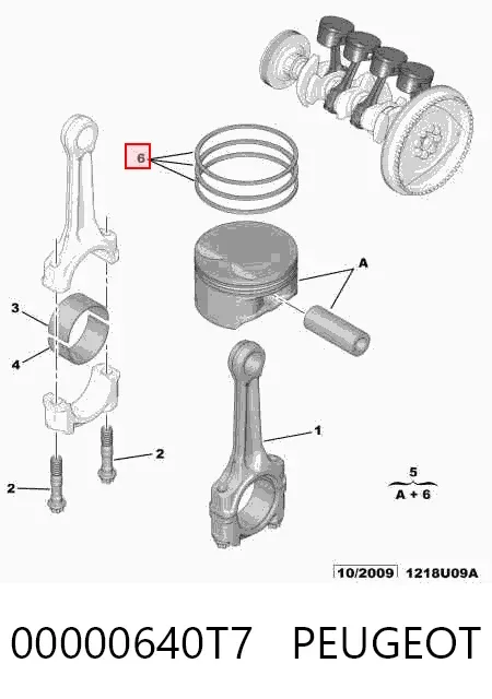 Кільця поршневі на 1 циліндр, STD. 00000640T7 Peugeot/Citroen