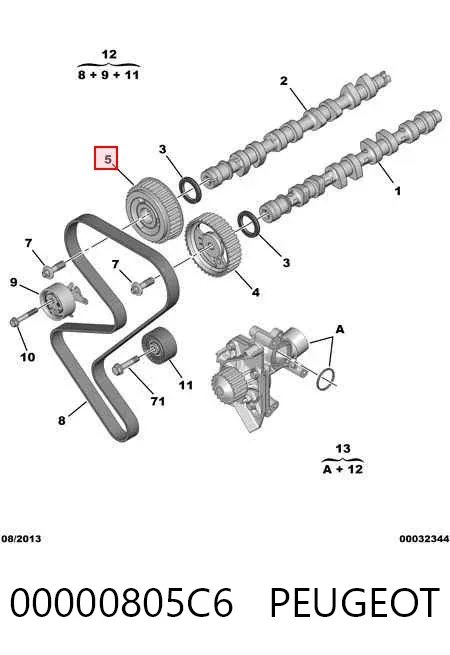 Зірка-шестерня розподільного валу двигуна,випускного 00000805C6 Peugeot/Citroen