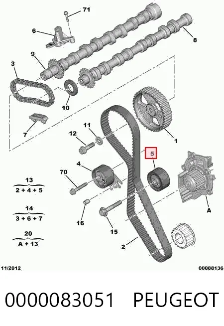 Ролик паразитний ГРМ 0000083051 Peugeot/Citroen