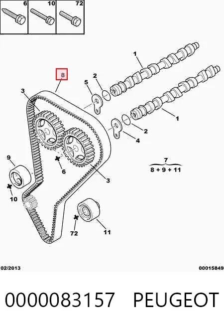 Комплект ГРМ 0000083157 Peugeot/Citroen