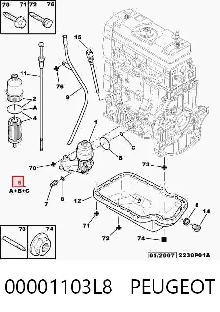 Прокладка адаптера маслянного фільтра 00001103L8 Peugeot/Citroen