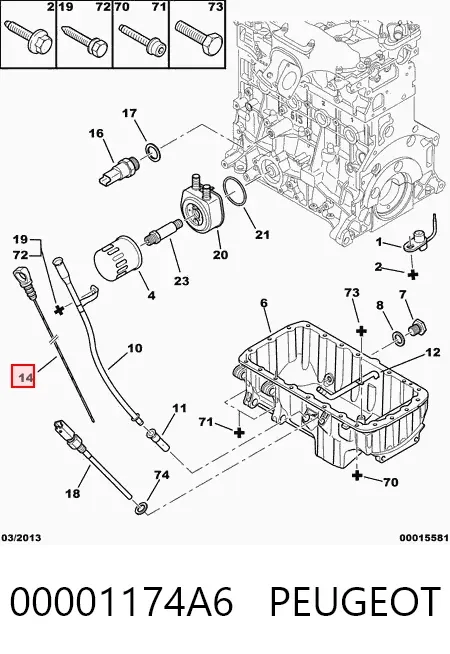 Масляний щуп Citroen C8 EA, EB