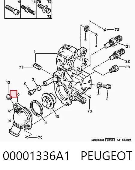 Кришка термостата 00001336A1 Peugeot/Citroen