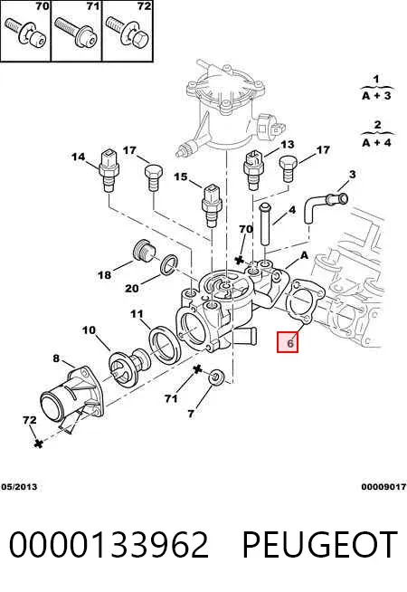 Прокладка корпусу термостата 0000133962 Peugeot/Citroen
