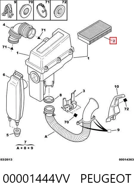 Повітряний фільтр 00001444VV Peugeot/Citroen