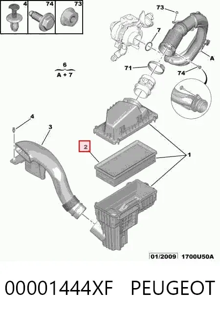 Повітряний фільтр 00001444XF Peugeot/Citroen