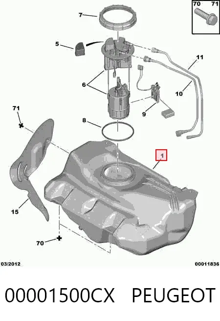 Паливний бак Citroen C1 I