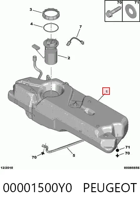Паливний бак 00001500Y0 Peugeot/Citroen