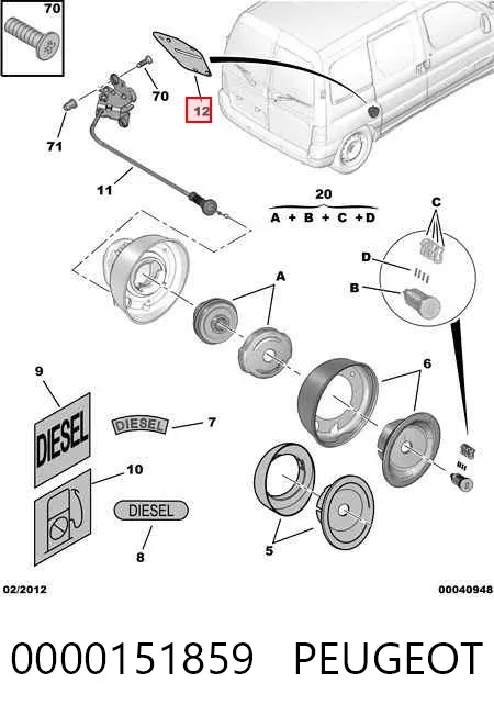 Лючок бензобака Citroen Berlingo M