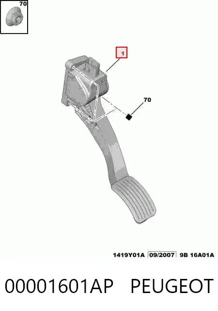 Педаль газу Peugeot Partner I