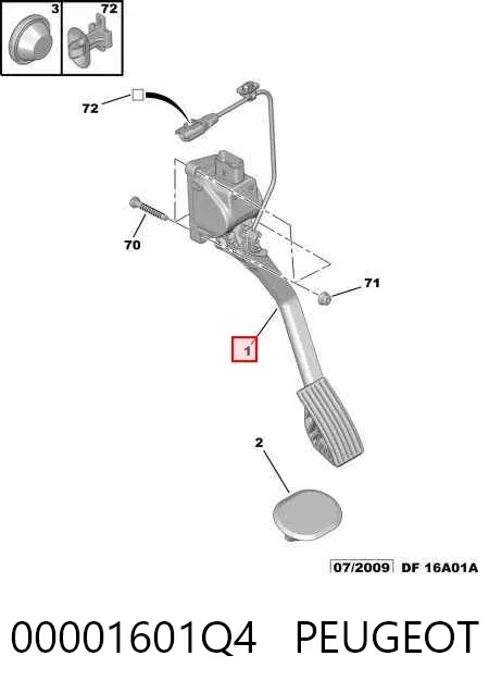Педаль газу Peugeot 407 6D