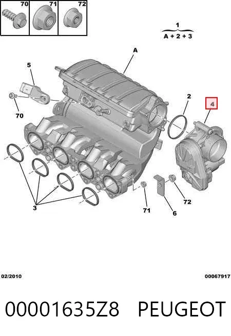Дросільна заслінка 00001635Z8 Peugeot/Citroen