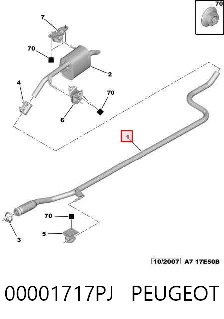 Глушник, центральна частина 00001717PJ Peugeot/Citroen