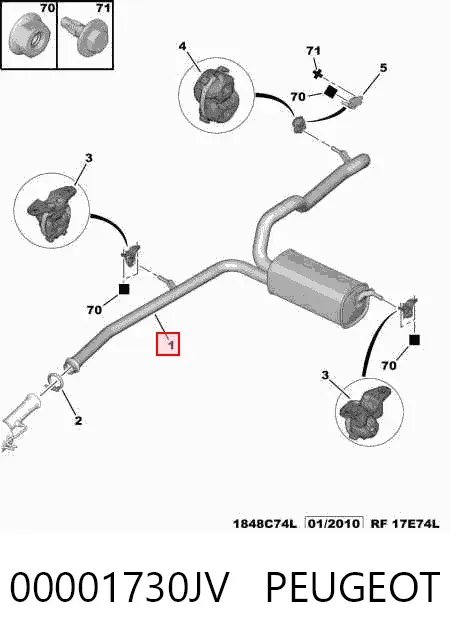 Глушник, задня частина 00001730JV Peugeot/Citroen
