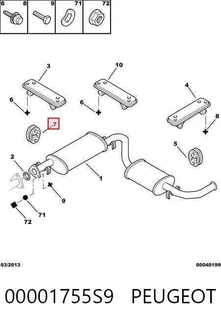 Подушка глушника 00001755S9 Peugeot/Citroen