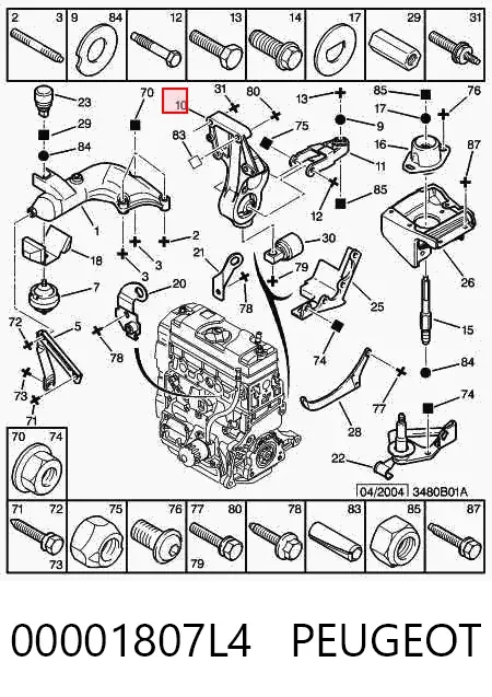 Подушка двигуна задня 00001807L4 Peugeot/Citroen