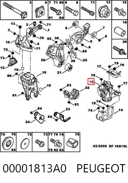 Подушка (опора) двигуна, ліва 00001813A0 Peugeot/Citroen