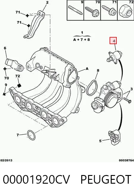 Датчик холостого ходу 00001920CV Peugeot/Citroen