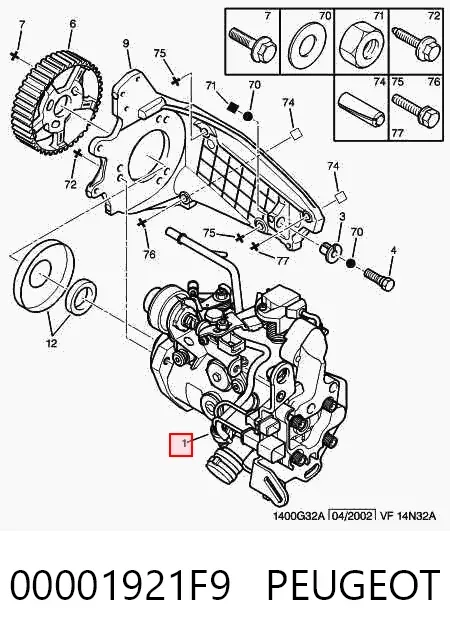 Паливний насос високого тиску 00001921F9 Peugeot/Citroen