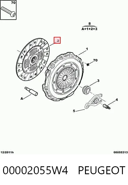 Диск зчеплення 00002055W4 Peugeot/Citroen