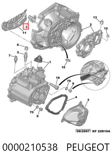 Направляюча первинного валу КПП 0000210538 Peugeot/Citroen