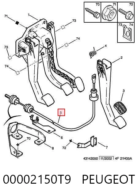 Трос зчеплення 00002150T9 Peugeot/Citroen