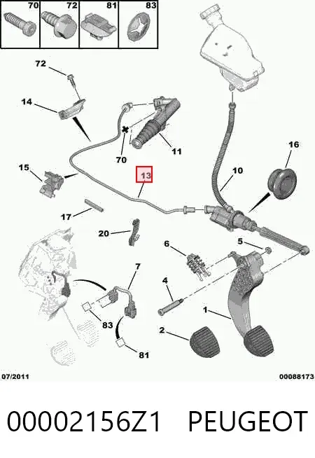 Шланг зчеплення 00002156Z1 Peugeot/Citroen