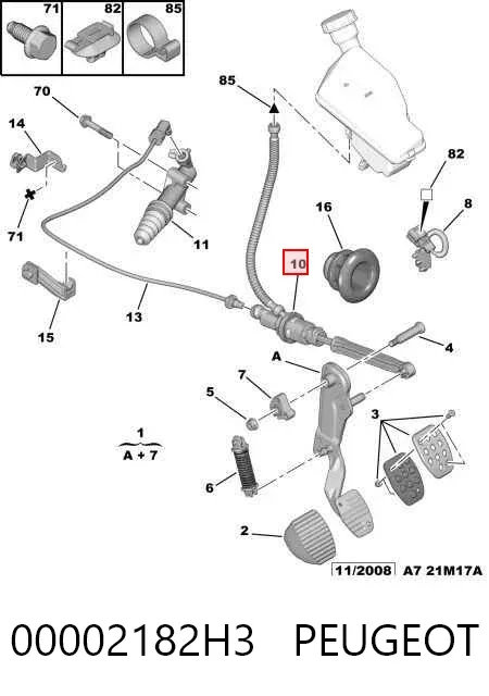 Головний циліндр зчеплення 00002182H3 Peugeot/Citroen