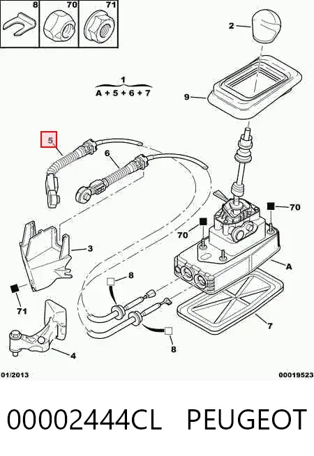 Трос перемикання передач 00002444CL Peugeot/Citroen