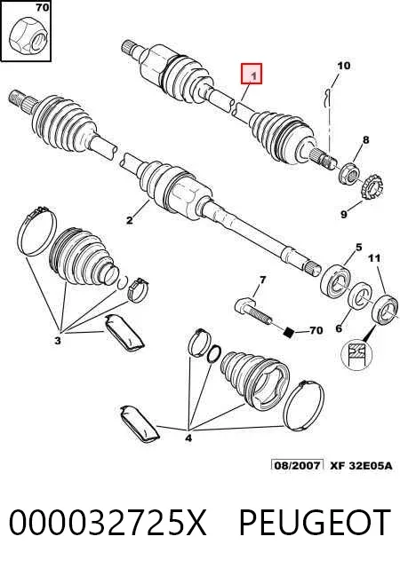 Ліва піввісь 000032725X Peugeot/Citroen